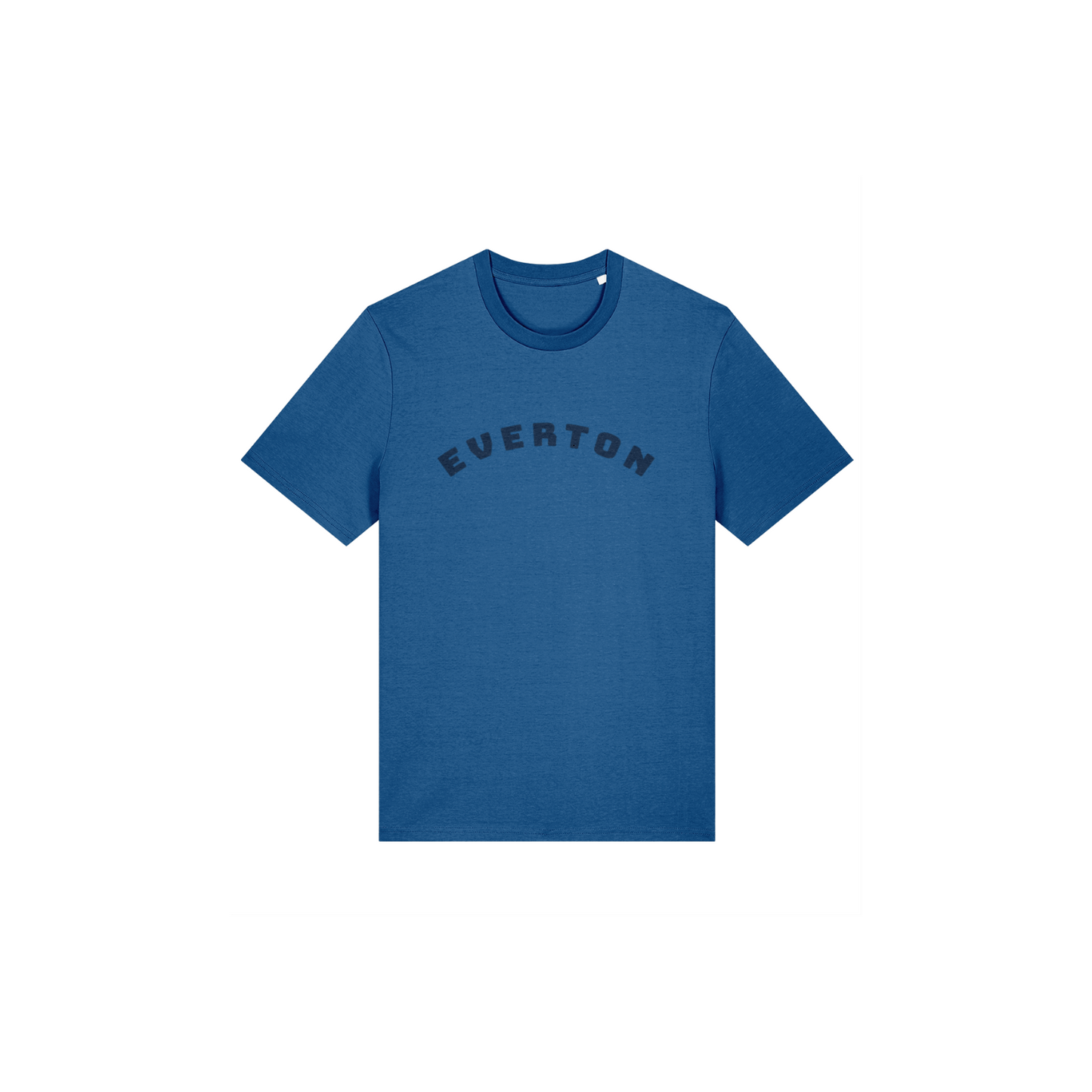 Mindful Blue t-shirt with Blue 'Everton' text on a white background