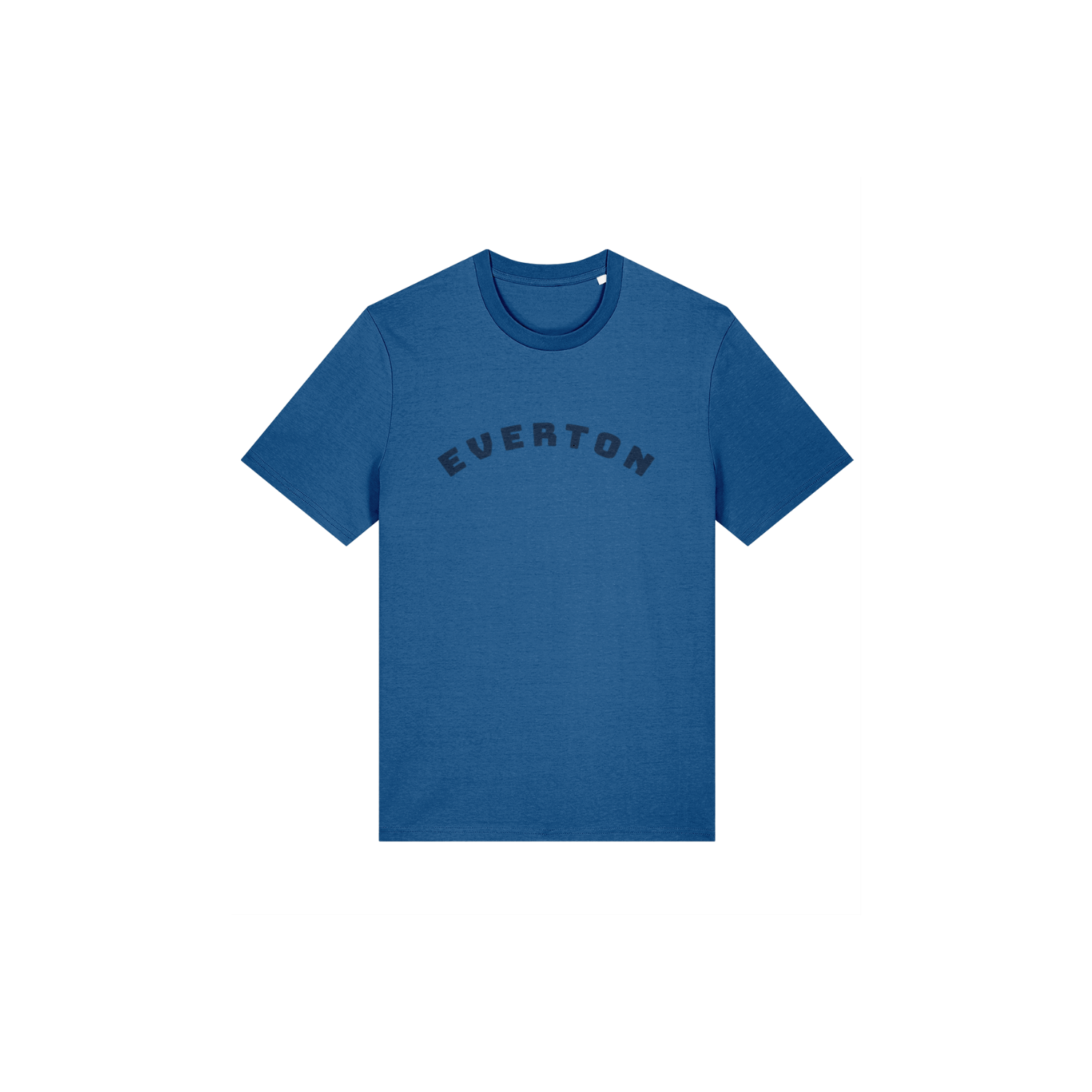 Mindful Blue t-shirt with Blue 'Everton' text on a white background